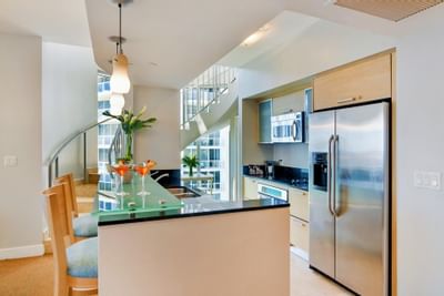 Cocktails on kitchen table of Penthouse in Marenas Resort Miami