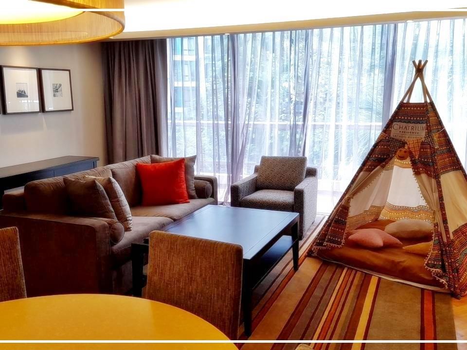 Small tent in Deluxe 2-Bedroom at Chatrium Residence Sathon
