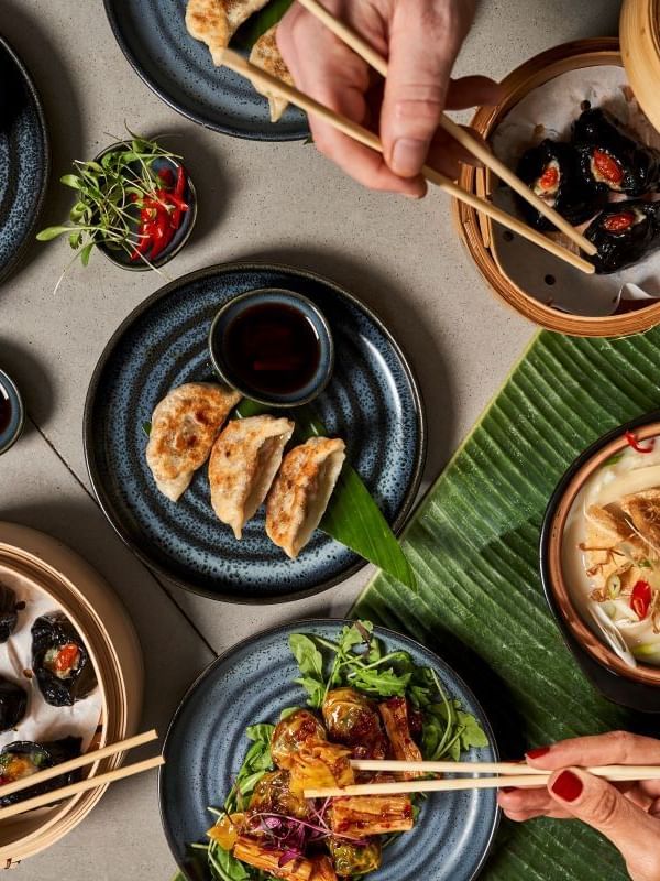 Top view of Chinese buffet in Soak at The Clermont Victoria