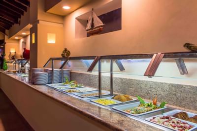 Buffet dinner at pergolas