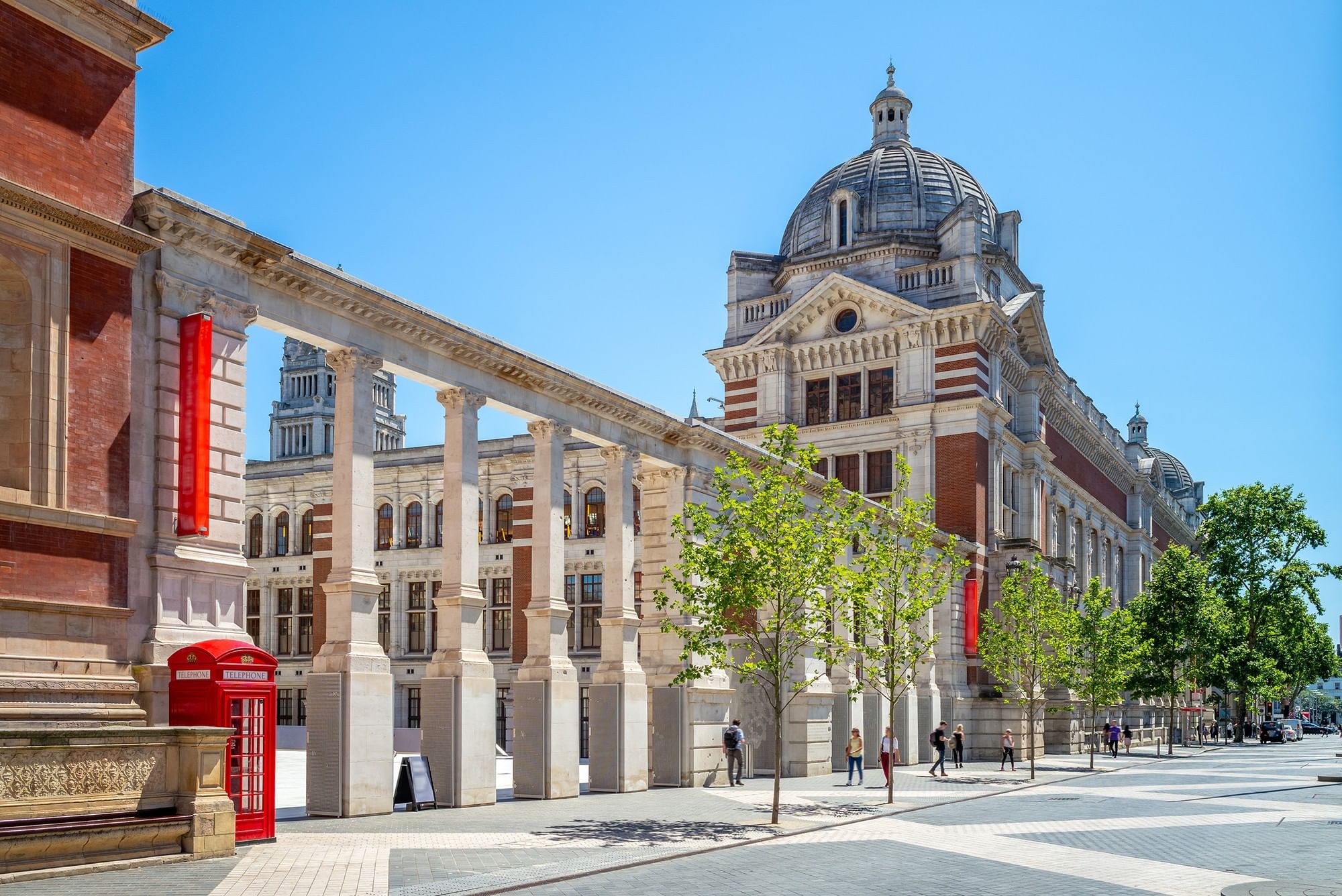 Red telephone box by the Victoria and Albert Museum near The Capital Hotel, Apartments and Townhouse