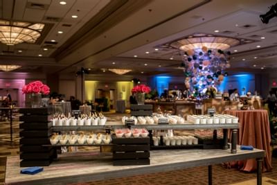 food station at ballroom event