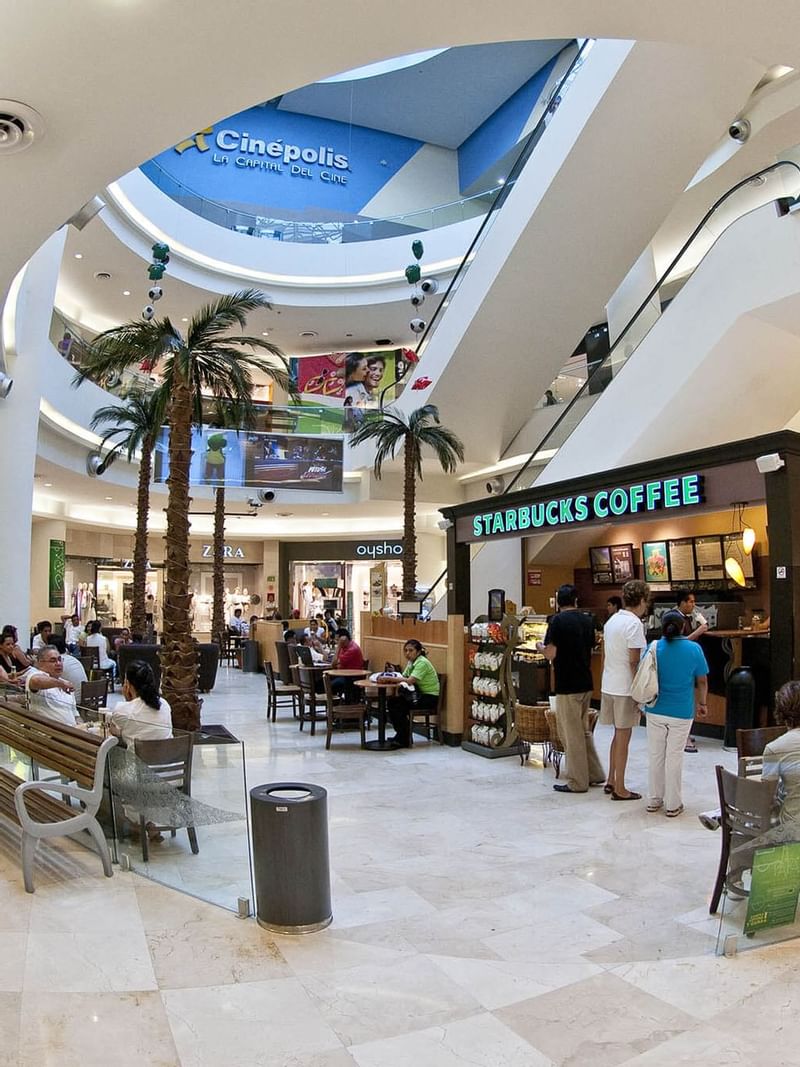 Interior view of Galerias Diana Mall