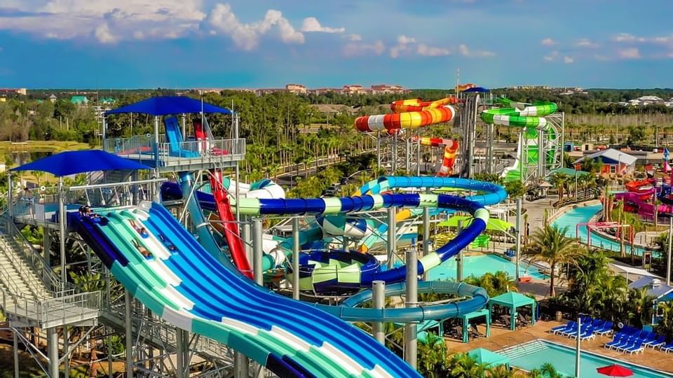 Aerial view, Island H2O Water Park near Legacy Vacation Resorts