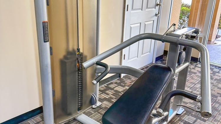 A weight machine in a fitness center