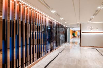 The entrance to the Park café at Park Hotel Hong Kong