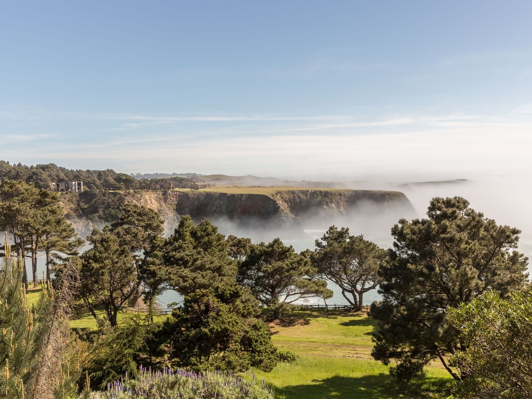The coastline covered in mist at The Heritage House Resort