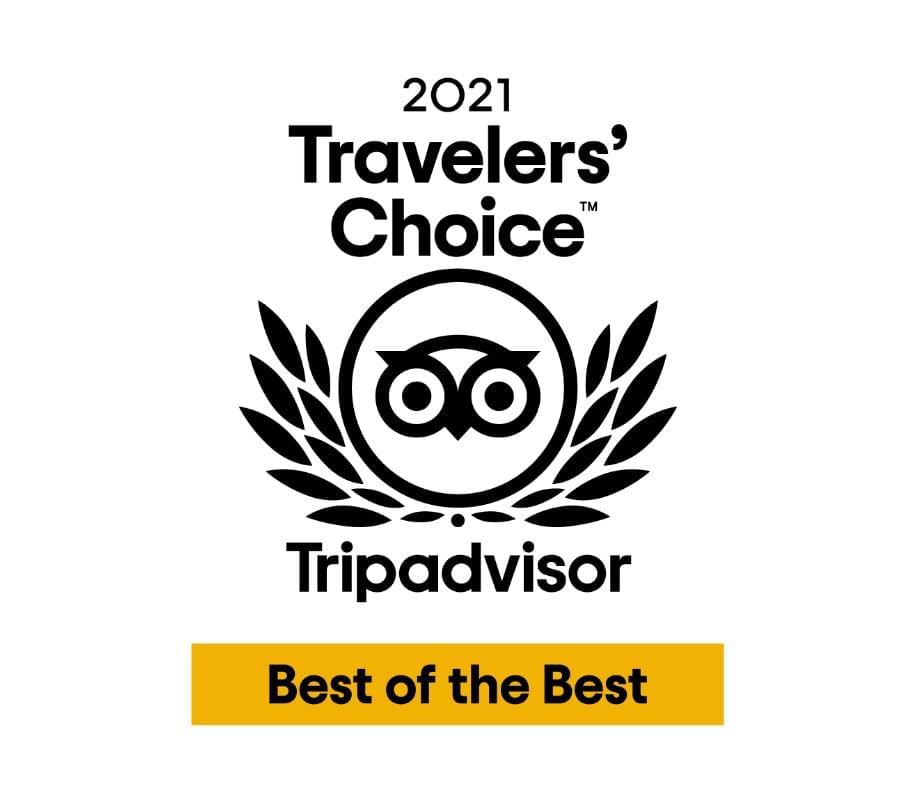 TripAdvisor Traveler's Choice logo for 2021 best of best