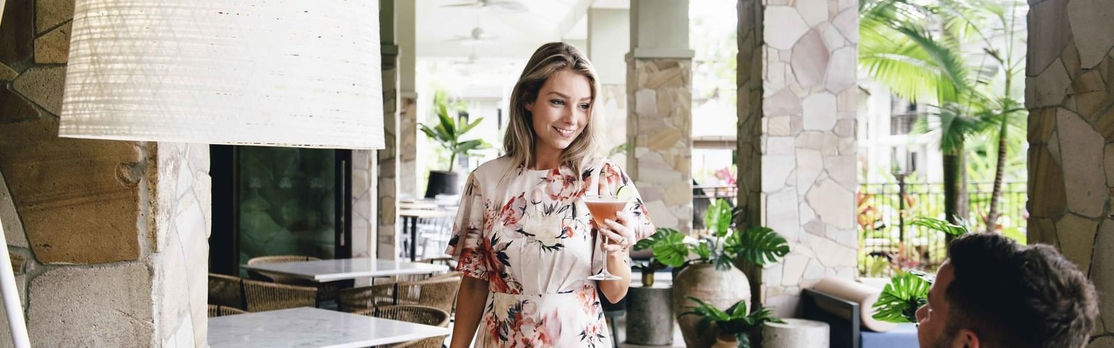 A girl enjoying at pullman port douglas sea temple resort and spa