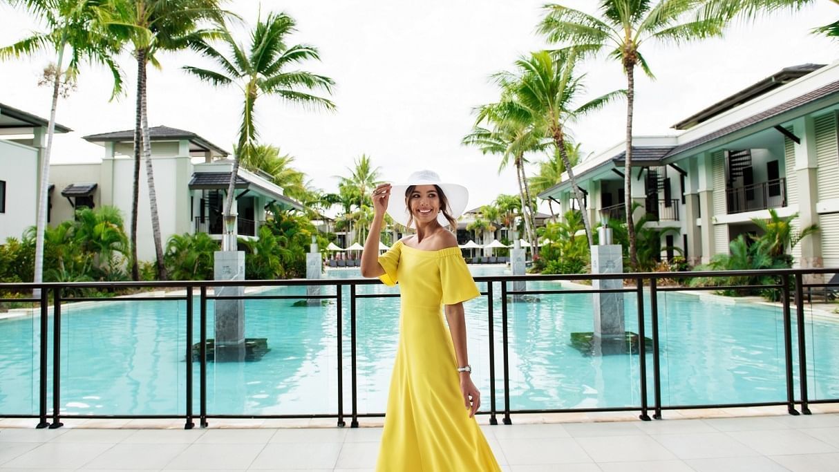 Girl enjoying at Pullman port douglas sea temple resort & spa