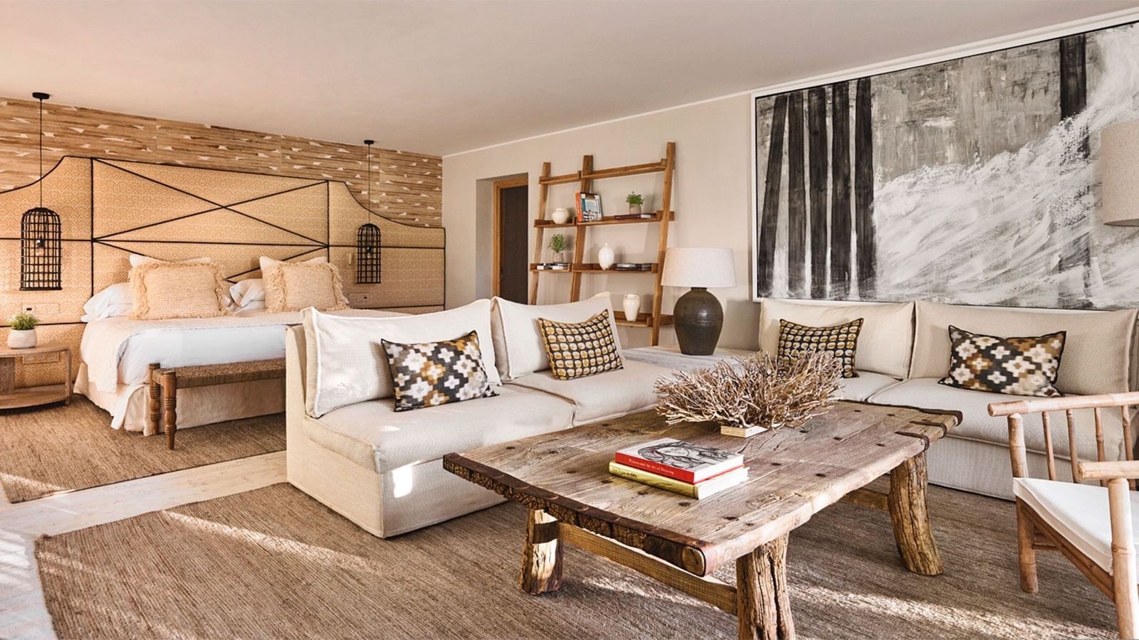 Interior of Living area in Bel Air at Marbella Club