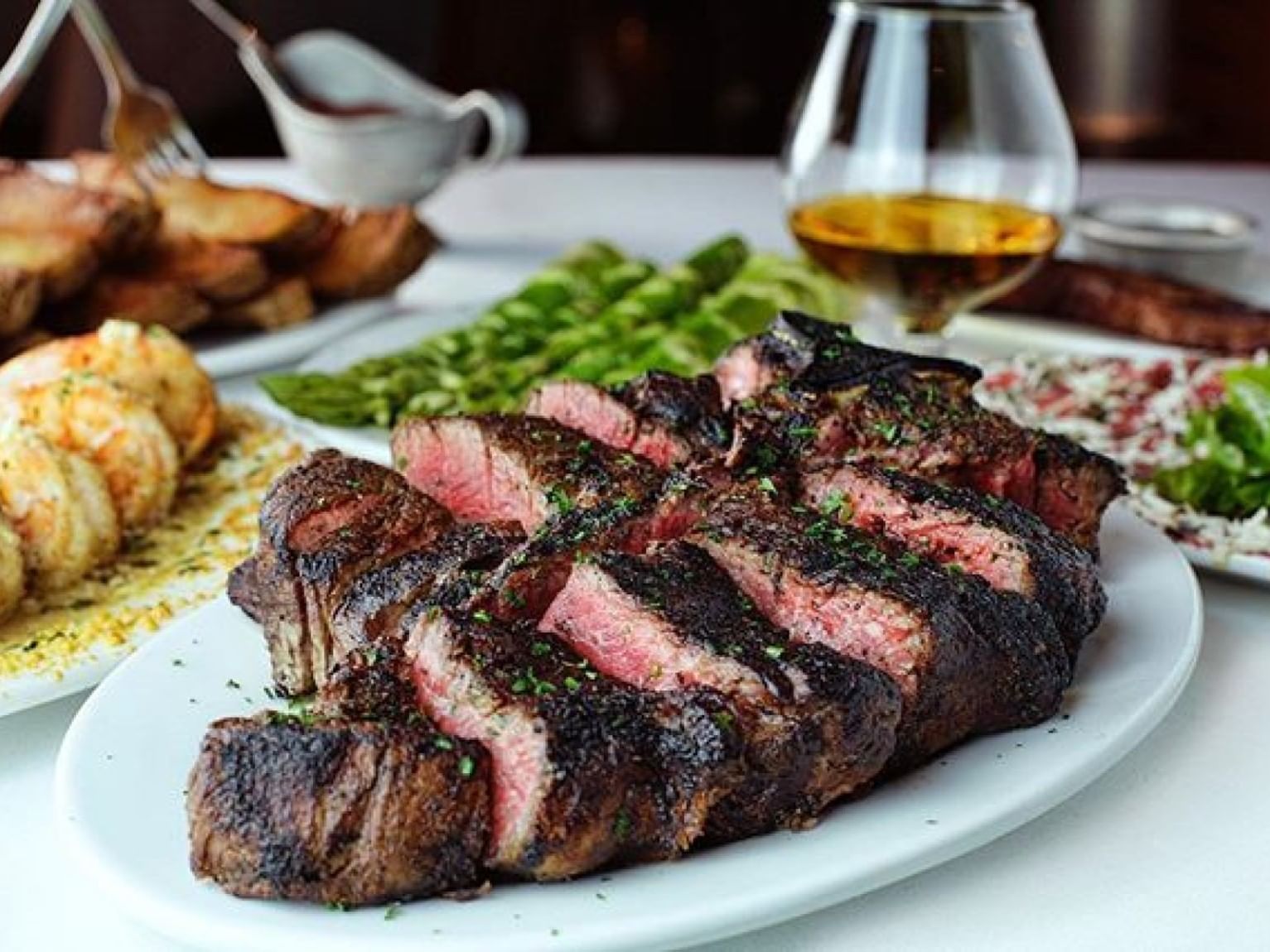 Meat and vegetables served at Chophouse near St. James Hotel