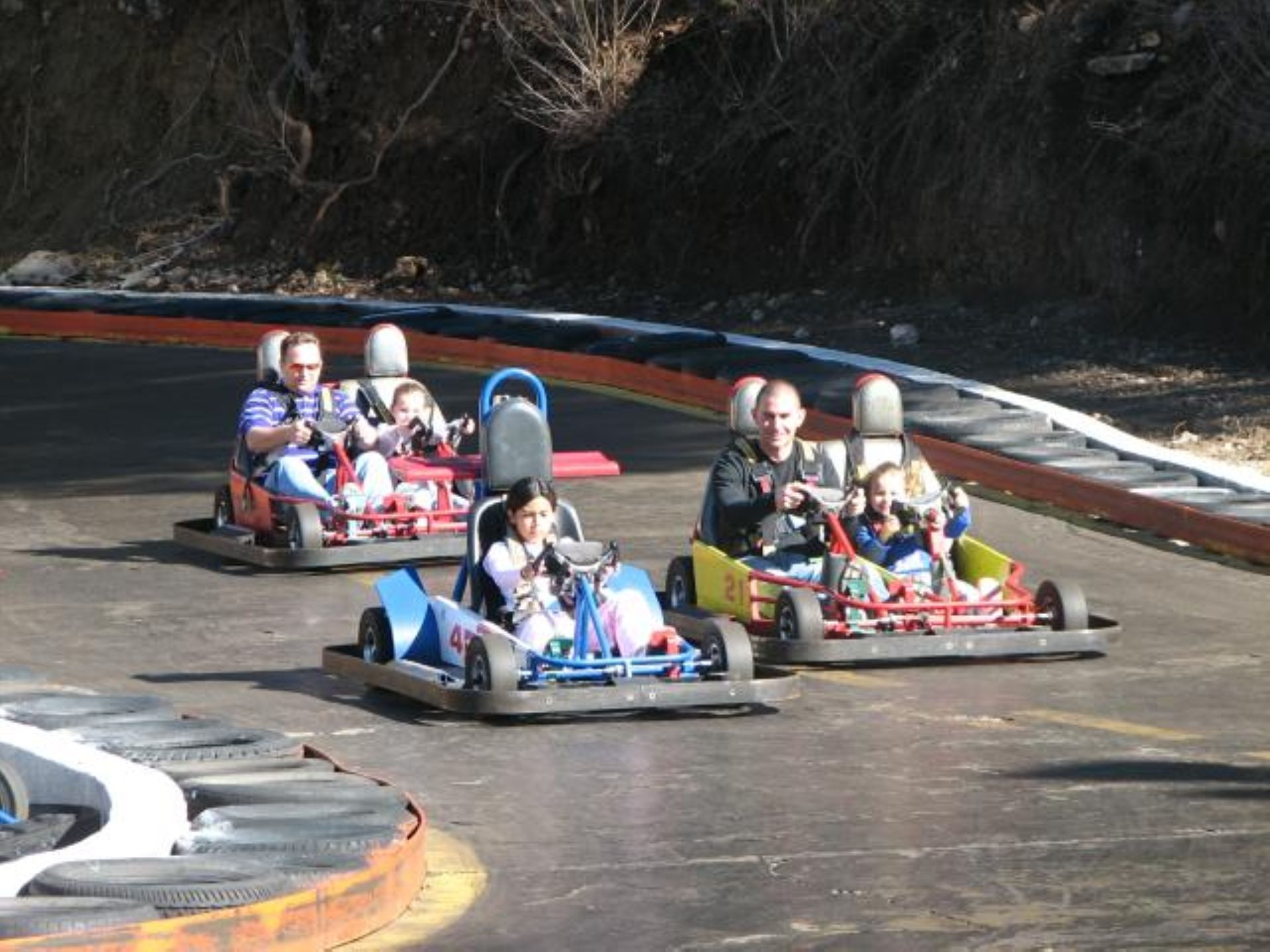 A go kart ride at Pillow's Funtrackers near MCM Elegante

