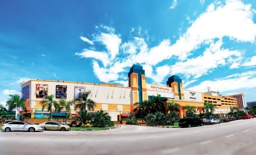 Exterior view of the Sunway Carnival Mall on a sunny day near Sunway Hotel Seberang Jaya