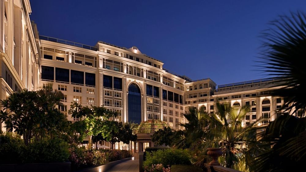 Exterior view of the hotel from the garden at Palazzo Versace