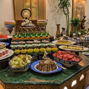 The dessert aisle in Dumani Restaurant at Gilgit Serena Hotel