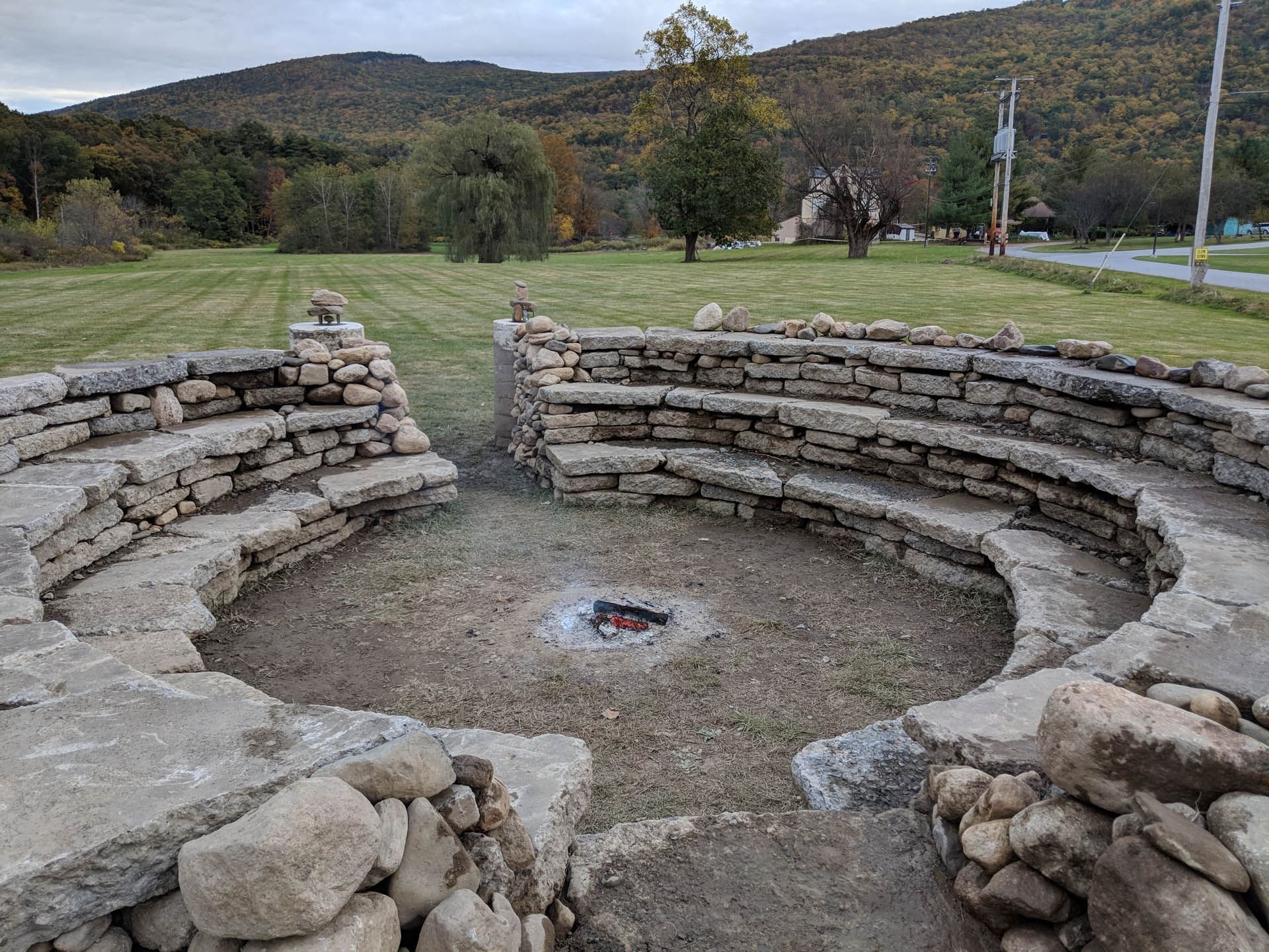 Stone-made fire pit of Kiva Garden near Honor’s Haven