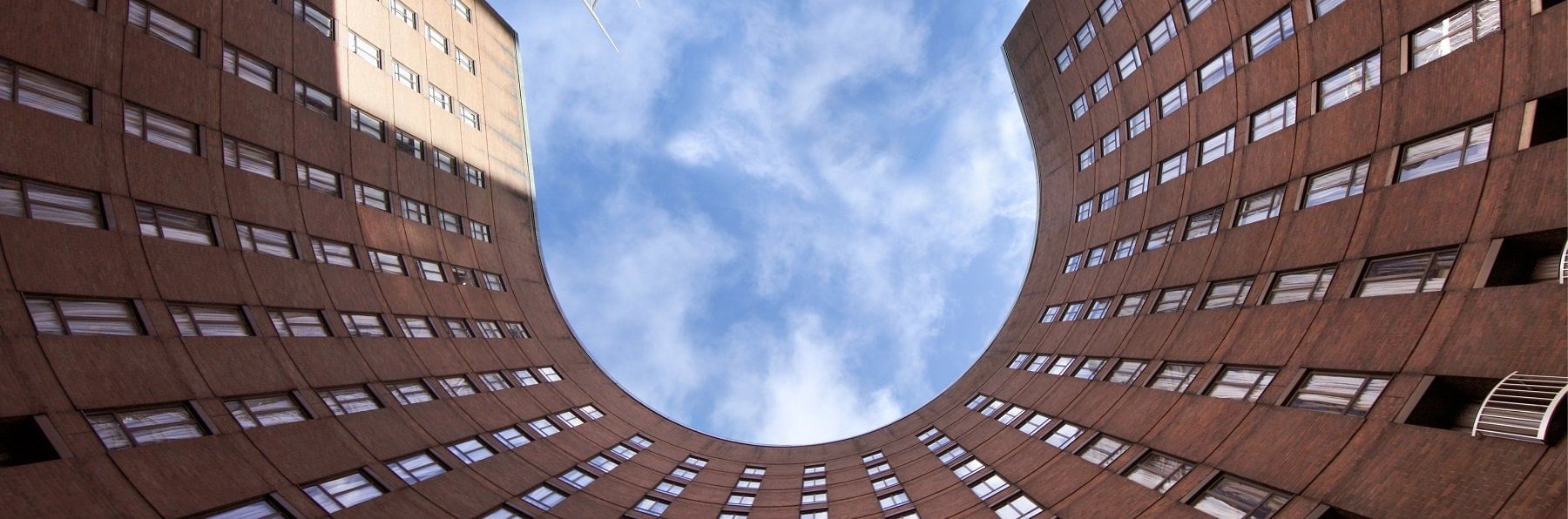 Top down view of the hotel building at Sofitel Sydney Wentworth