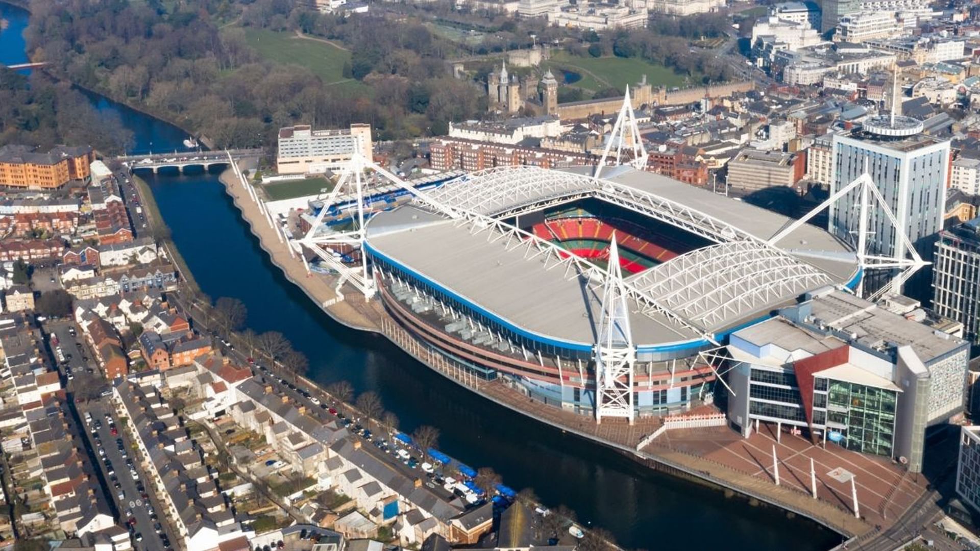 Aerial view of Village Hotels Cradiff