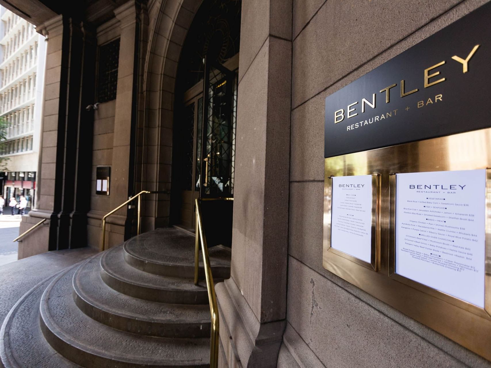 Elegant, inviting entrance to Bentley Restaurant + Bar, a sophisticated dining option at Paradox Sydney