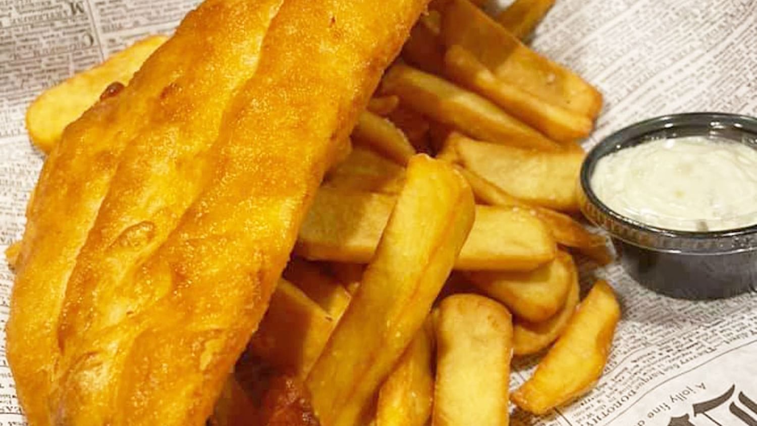 Fish chips served in Frankie Farrell’s Irish Pub & Grille at Lake Buena Vista Resort Village & Spa
