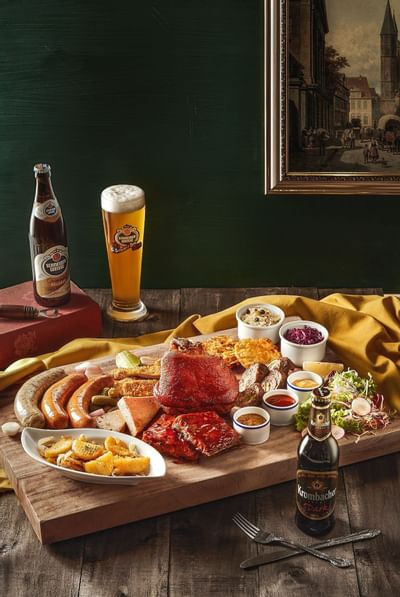Meat platter with beer served at Hanoi Daewoo Hotel