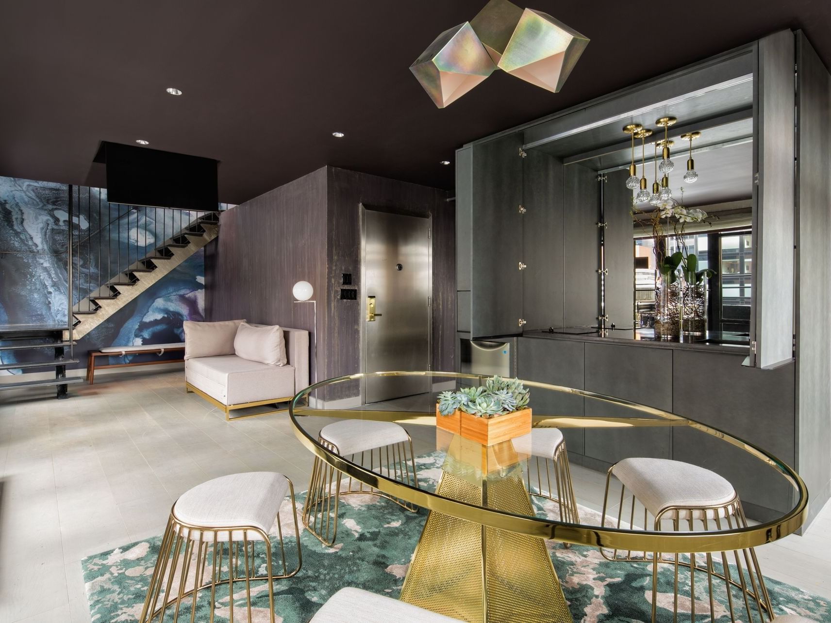 A separate living room in The Penthouse at The Time New York