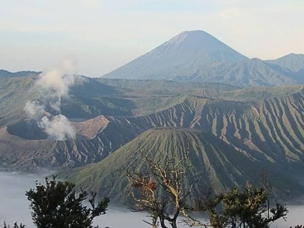 Aerial view of Mount Bromo volcano near Vasa Hotel Surabaya