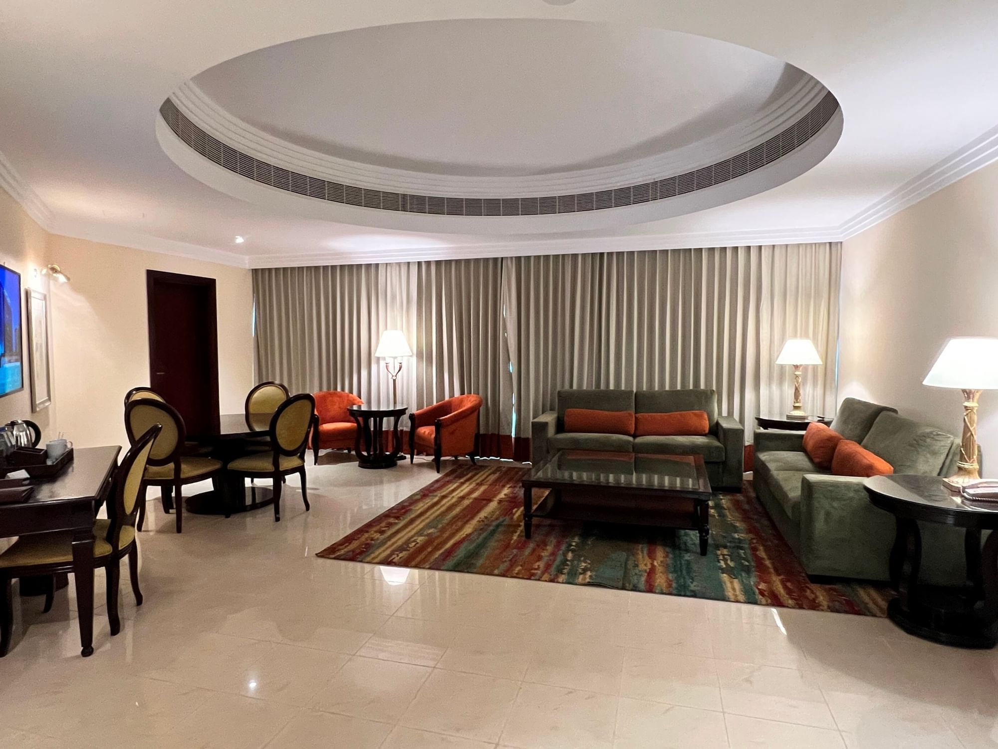 Living area with sofas in Luxury Suites at City Seasons Hotels