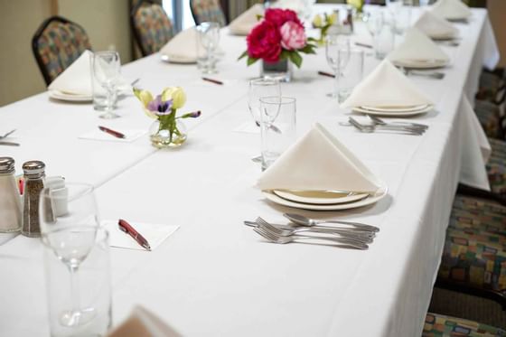 Table view of Boardroom at Sophie Station Suites