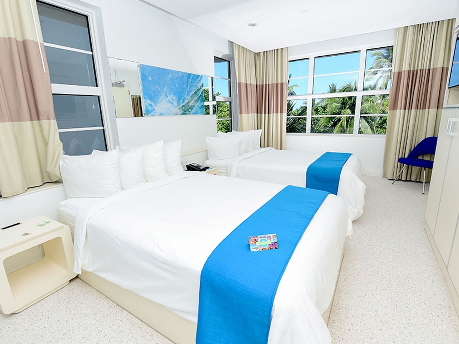 Double beds at Ocean Front Double  in Clevelander South Beach