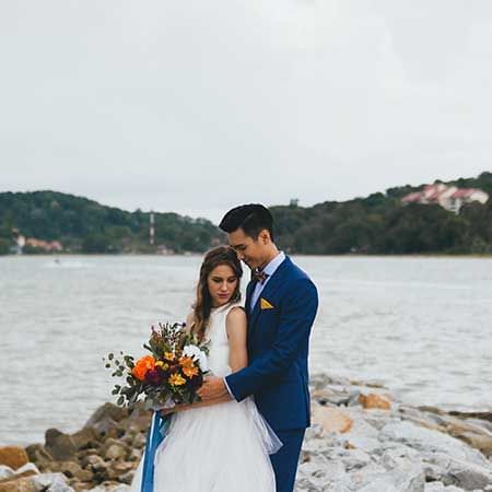 romantic photo of the couple by the beach - Lexis MY