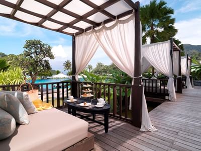 private cabanas near the infinity pool at The Danna Langkawi
