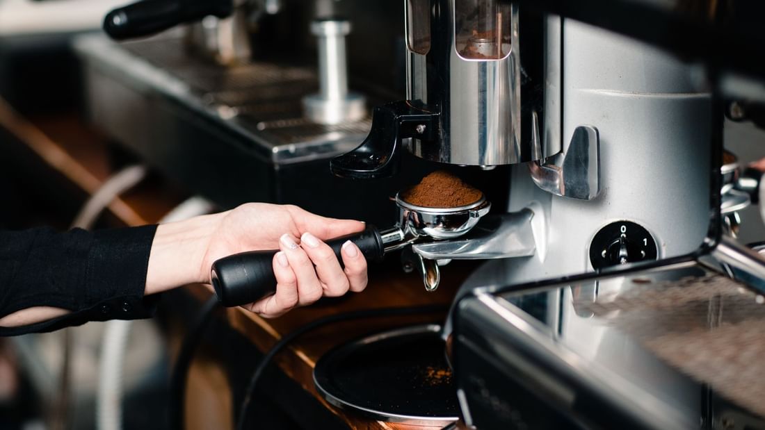 Barista coffee, freshly made at Sen5es full buffet breakfast