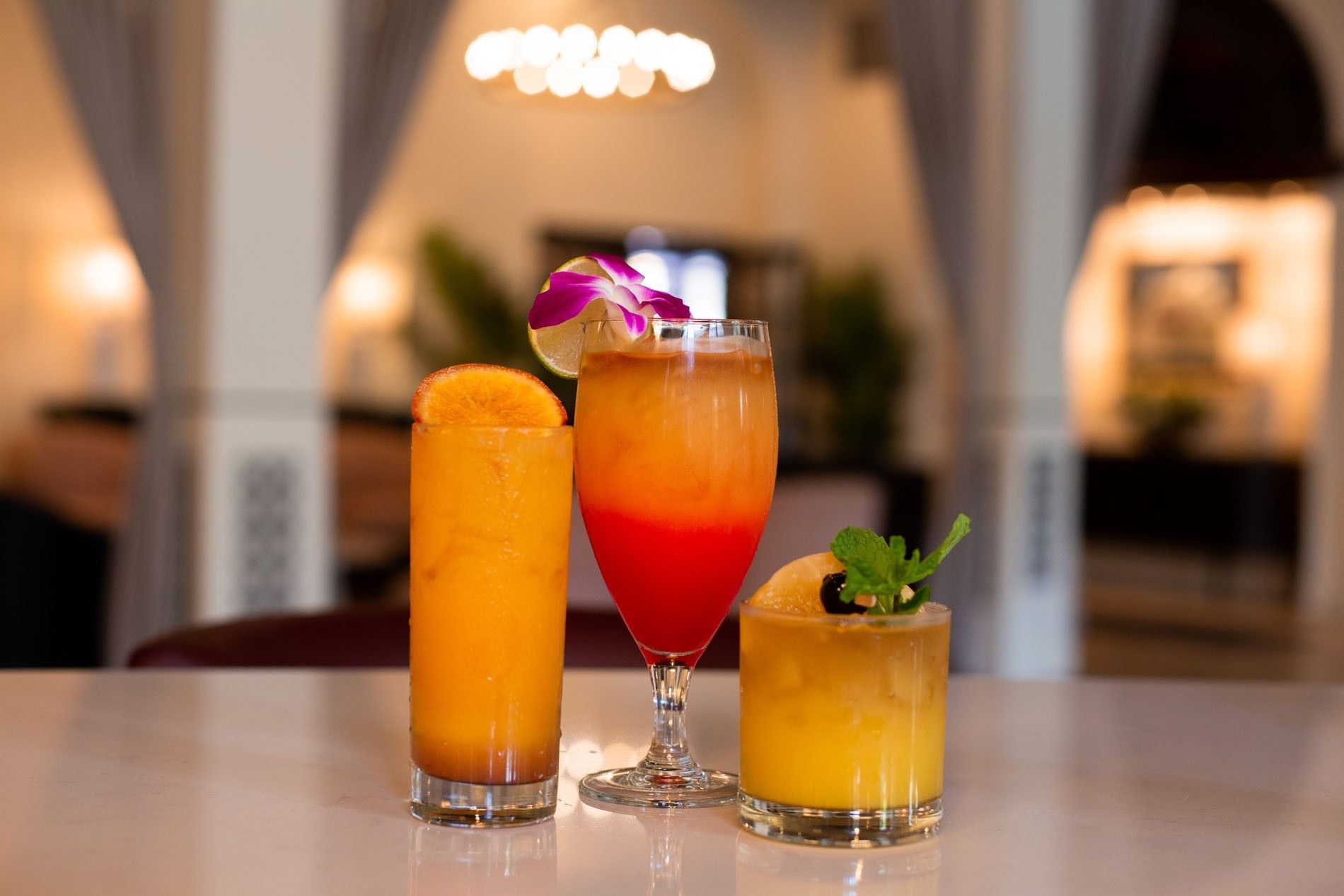 Close-up Image of juice Glasses 