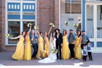 Wedding party portrait at Horton Grand Hotel