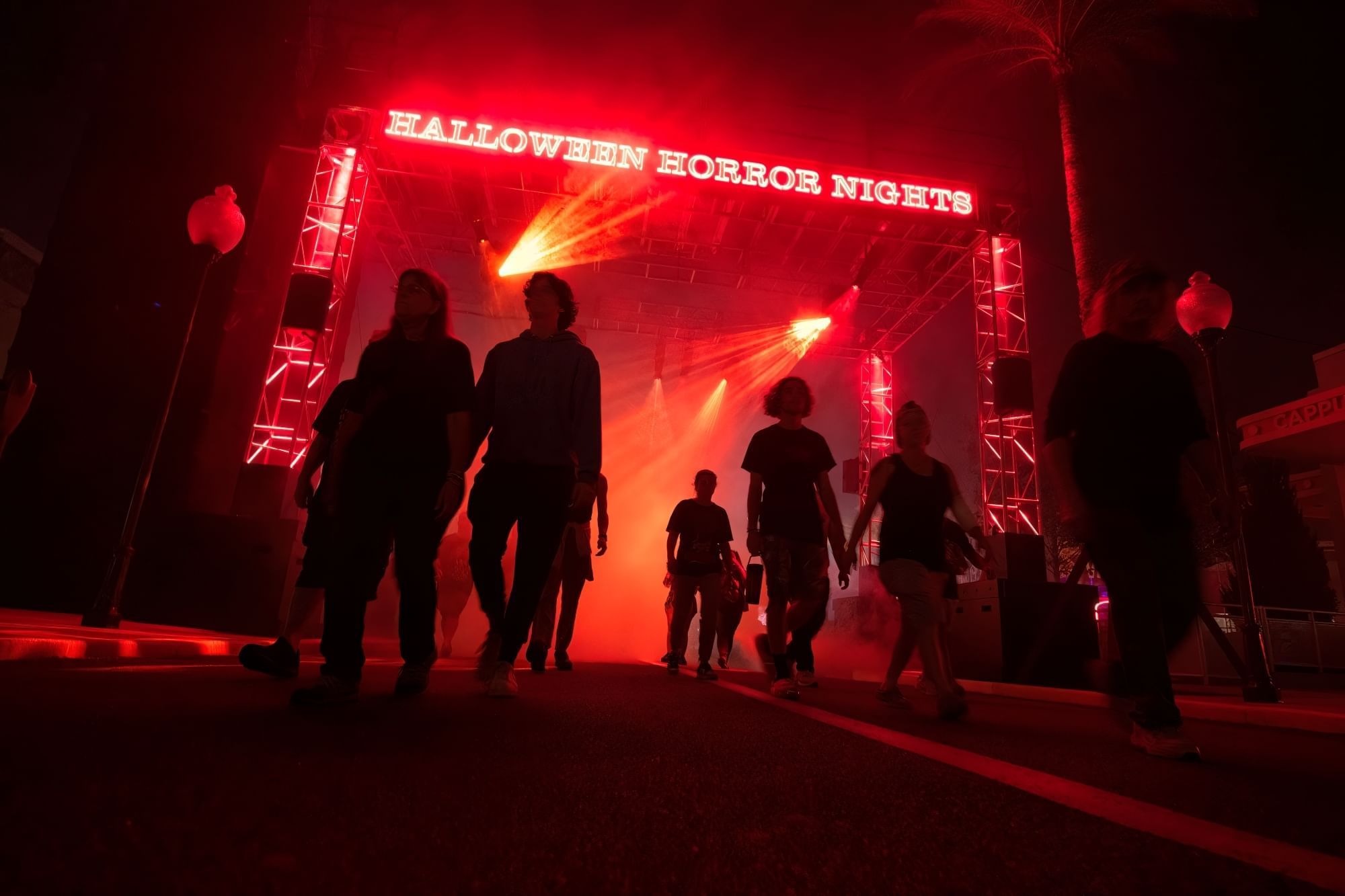 Guests entering Halloween Horror Nights at Universal Orlando Resort.