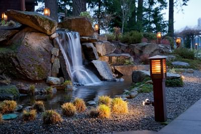 Mini waterfall at Alderbrook Resort & Spa