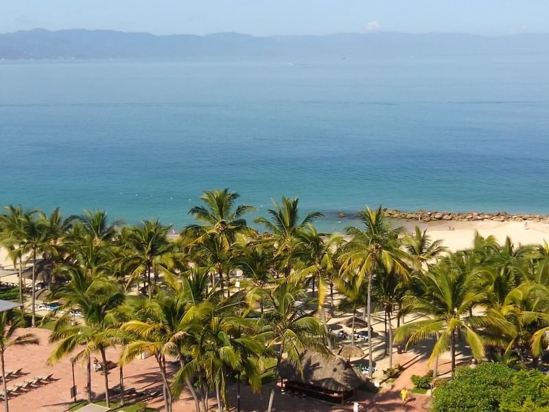 Hight-angle view of beach and sea near Fiesta Americana