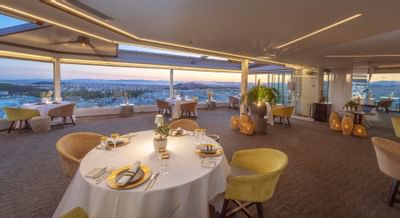 Dining area in La Suite Lounge at St. George Lycabettus