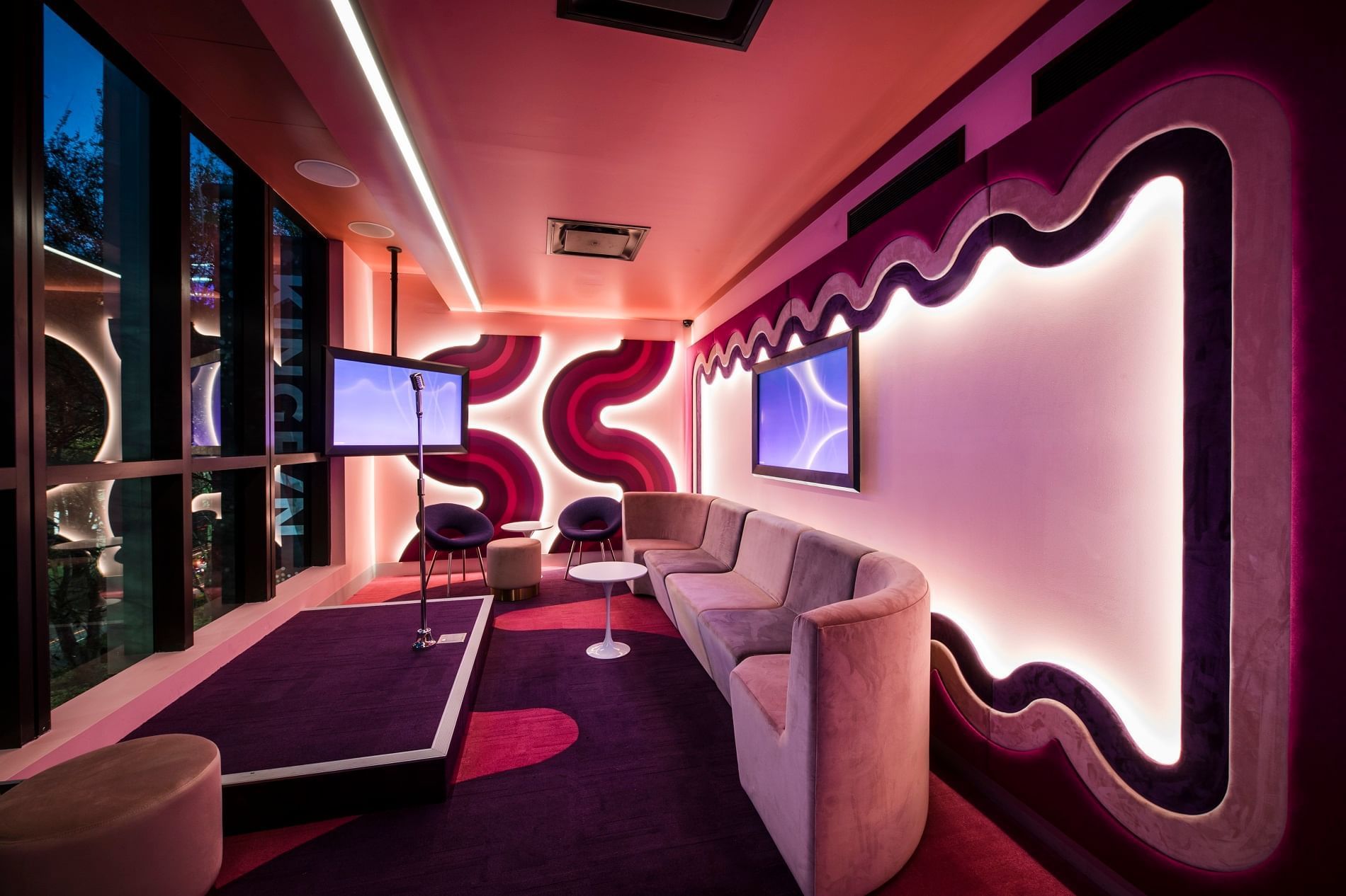 Inside Juke's karaoke bar at Crown Metropol Melbourne