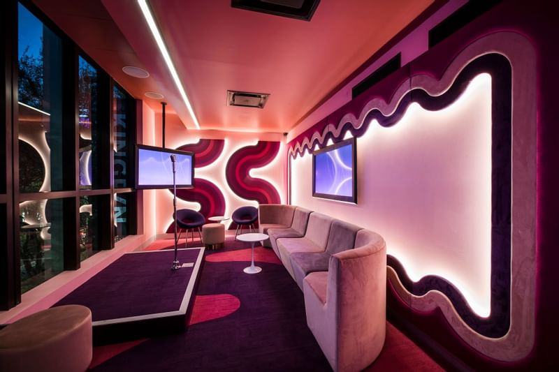 Inside Juke's karaoke bar at Crown Metropol Melbourne