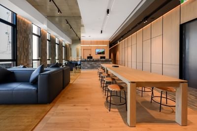 Interior view of lobby lounge area at Nesuto Docklands