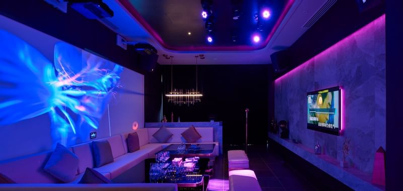 Ocean 21's Karaoke room with sofa at Crown Metropol Melbourne
