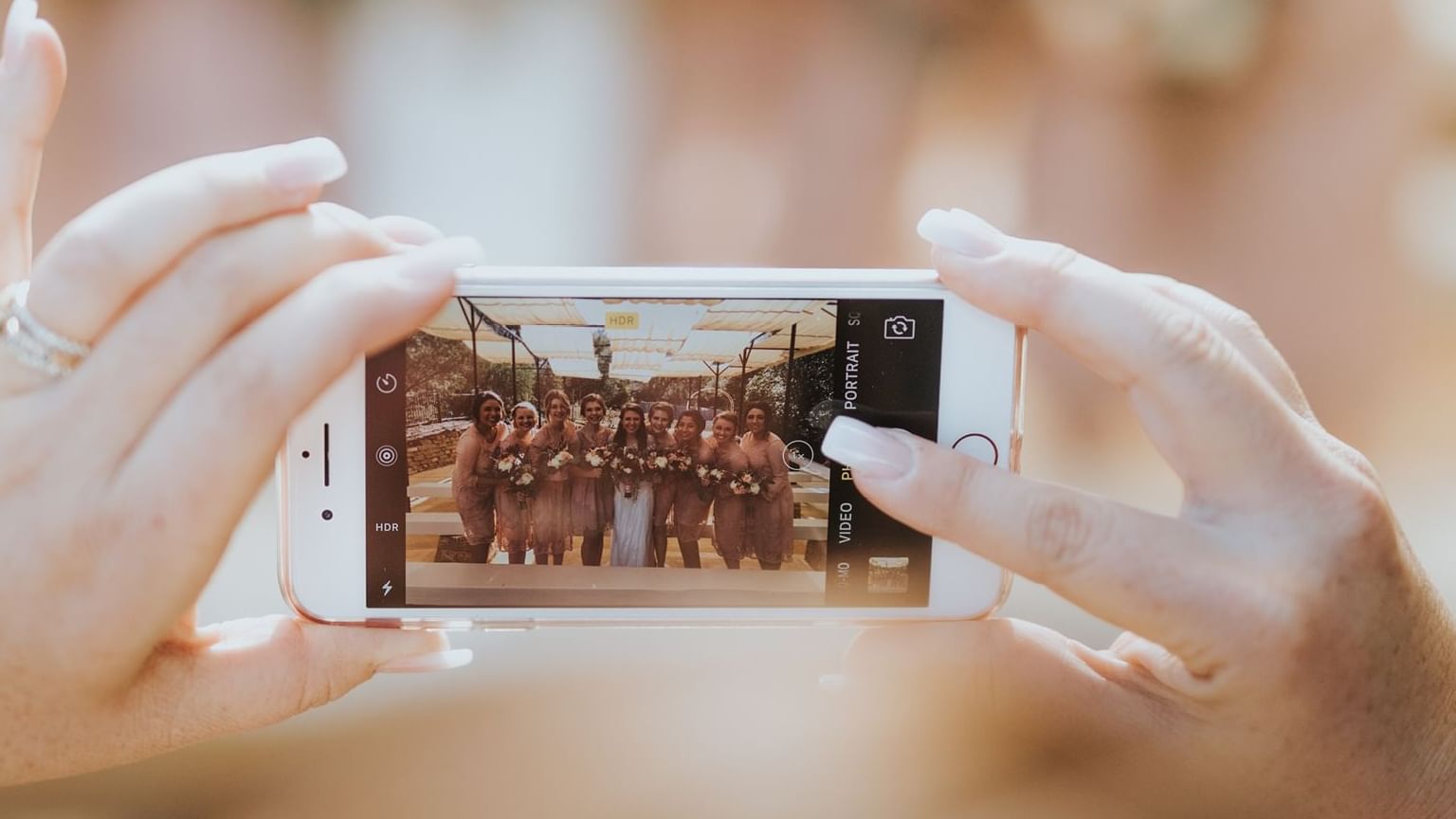 Closeup of taking a photo on an iPhone at Village Hotel Wirral