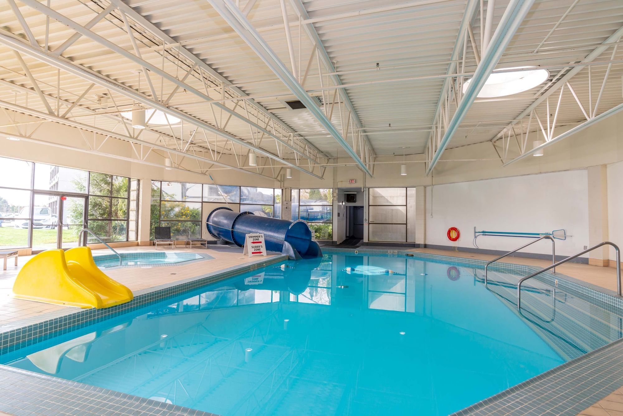 The pool slide at Sandman Signature Vancouver Airport Hotel