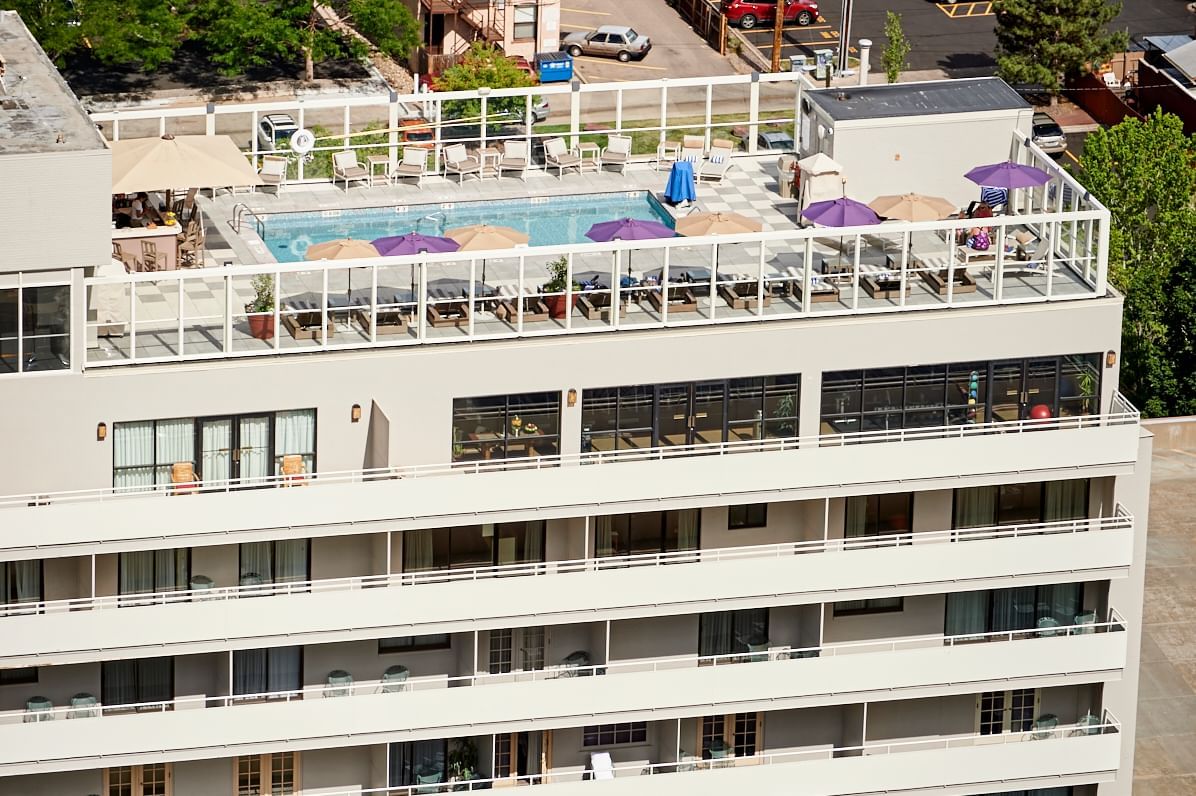 Ariel View Of Rooftop Pool And Sun Beds At Warwick Denver   Lob 1158 1 Standard 