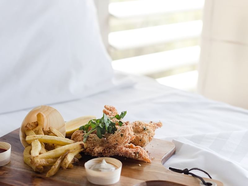 Close up of a dish served in bed at Pullman Bunker Bay Resort