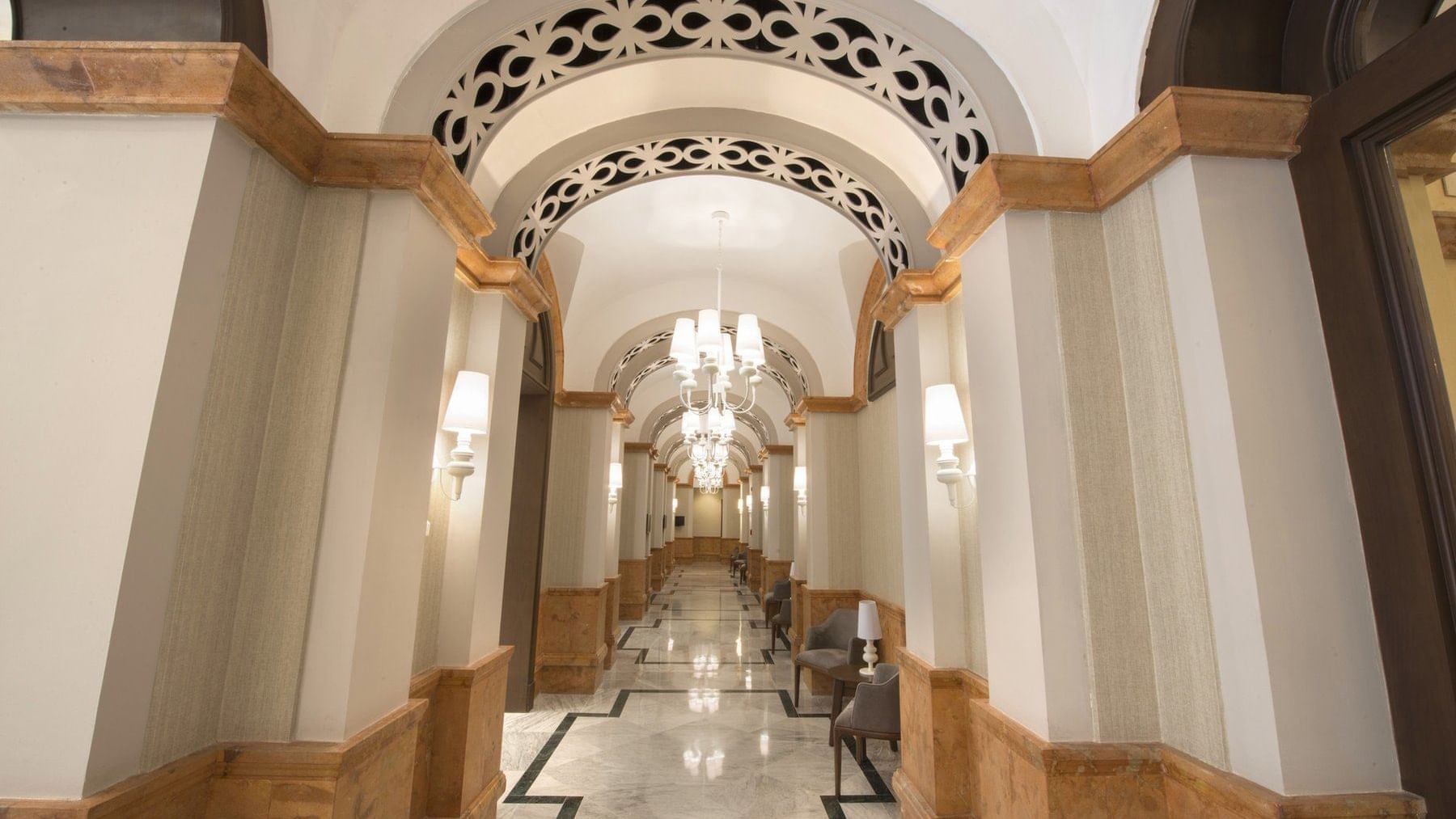 Interior of Business Center Hallway at Fiesta Americana Mérida