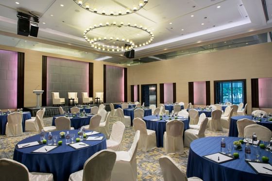 Ballroom with high ceiling